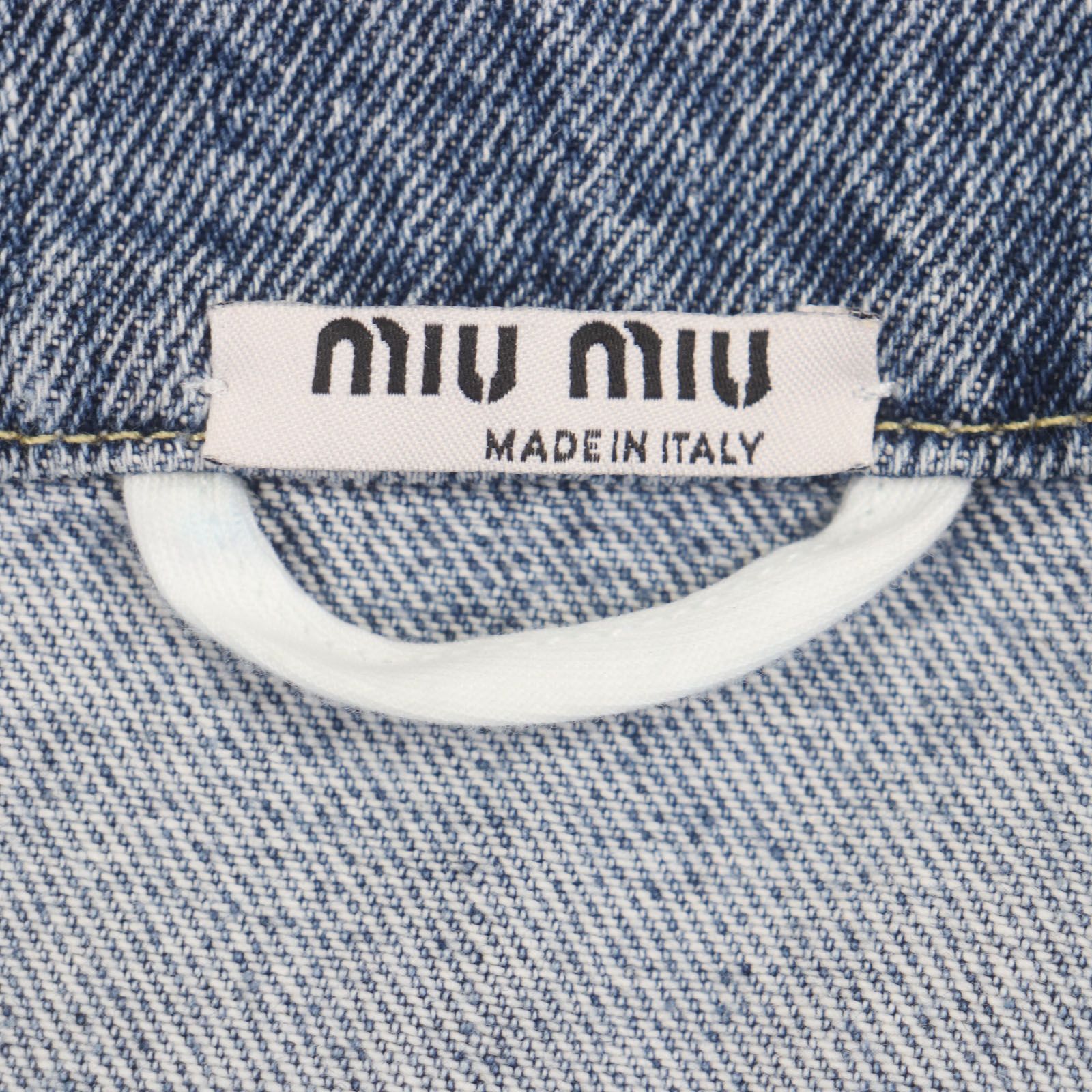 MIUMIU ミュウミュウ ロゴ入り デニムジャケット MIU MIU/ミュウミュウ通販 | デニム ブルゾンジャケット【送料無料