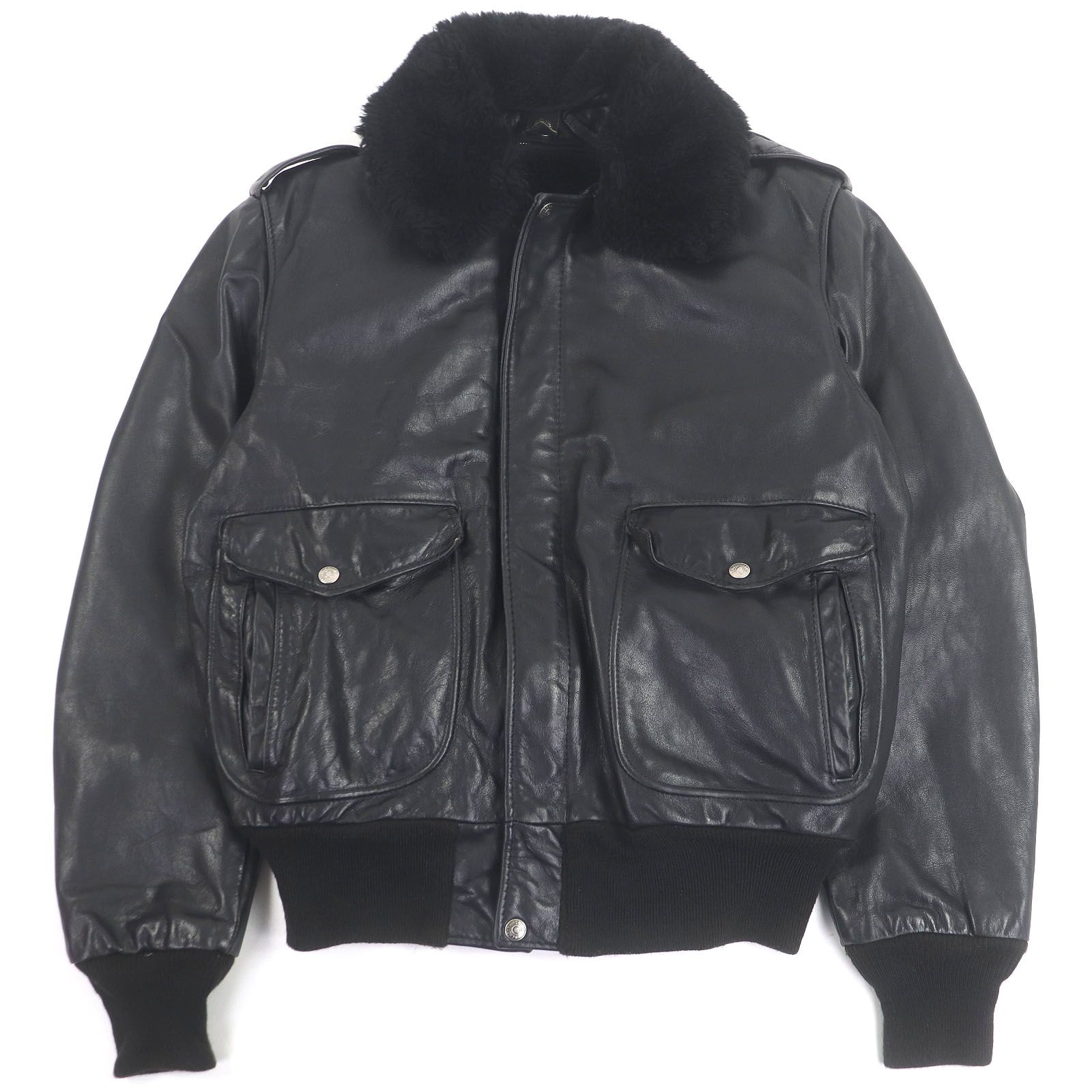 良品□schott ショット 184SM A-2 レザー 襟ボア ライナー付き