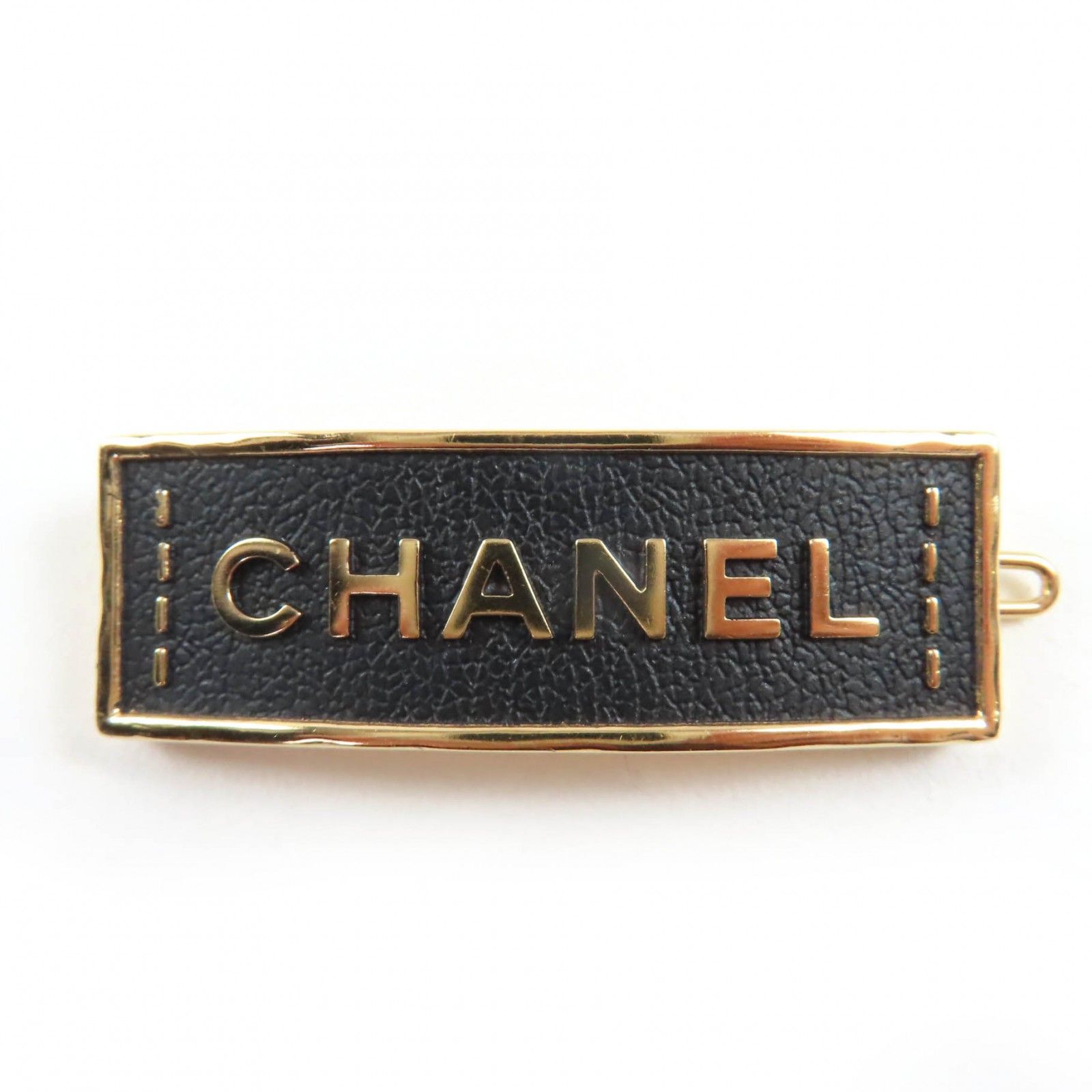美品☆CHANEL シャネル A23S ABA781 レザー メタル ロゴデザイン ヘア
