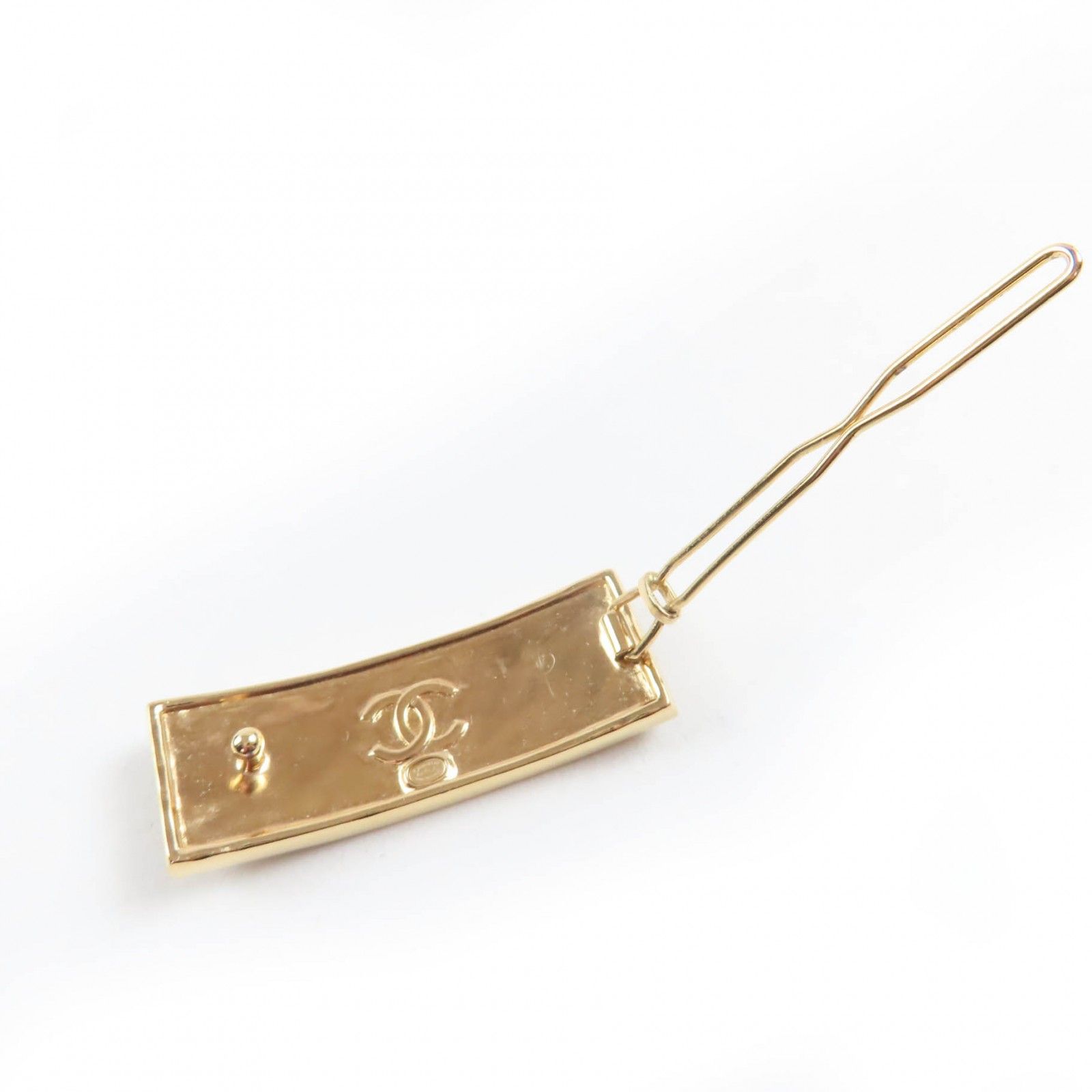 美品☆CHANEL シャネル A23S ABA781 レザー メタル ロゴデザイン ヘア