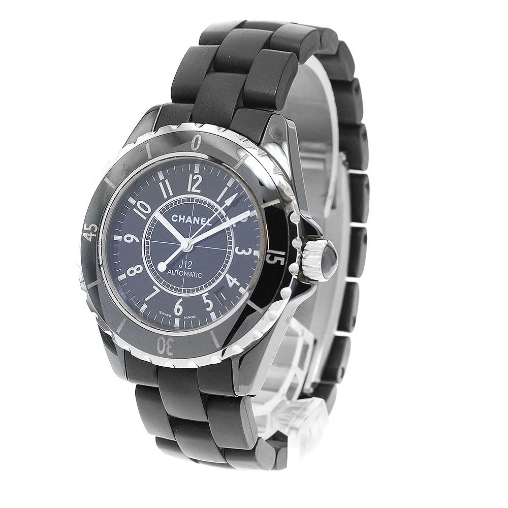 訳ありシャネル CHANEL H0684 J12 黒セラミック 38mm ラバー  