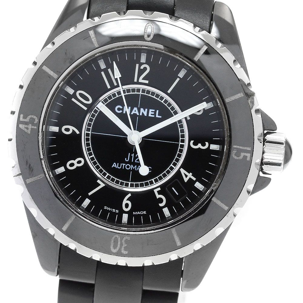 訳ありシャネル CHANEL H0684 J12 黒セラミック 38mm ラバー  
