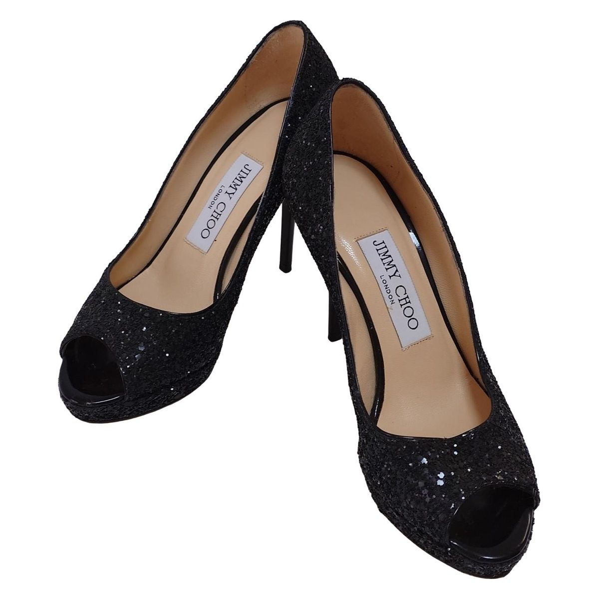 JIMMY CHOO(ジミーチュウ) パンプス 35 レディース - 黒 オープントゥ