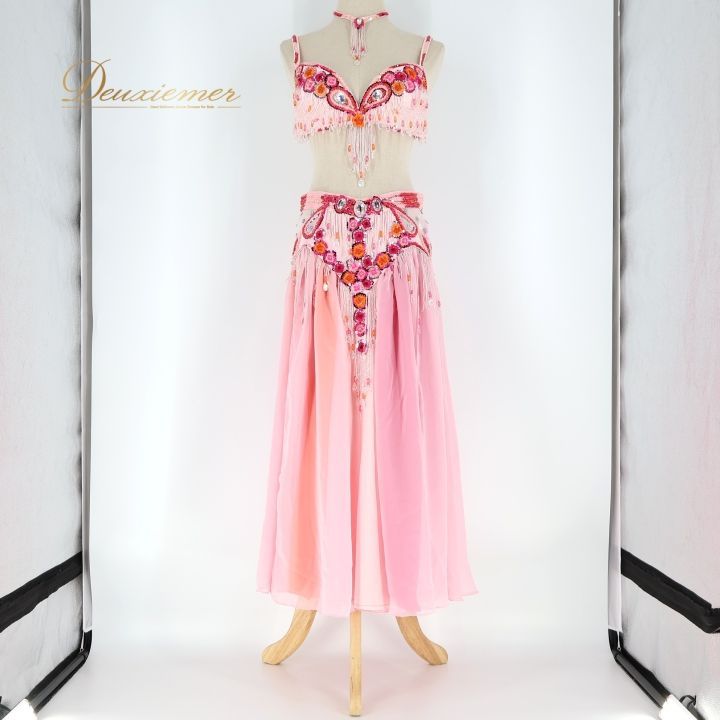 Bella ベラ　ベリーダンス 衣装ピンク　アクセサリー 付き　スカート2種 Bella ベラ ベリーダンス 衣装ピンク アクセサリー 付き スカート2種