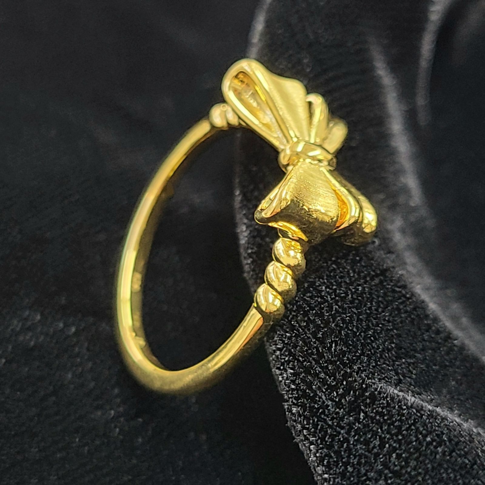 可愛い！豪華 ！24金 K24 純金 艶×マット リボン リング ゴールド 可愛い！豪華 ！24金 K24 純金 艶×マット リボン リング ゴールド 24金