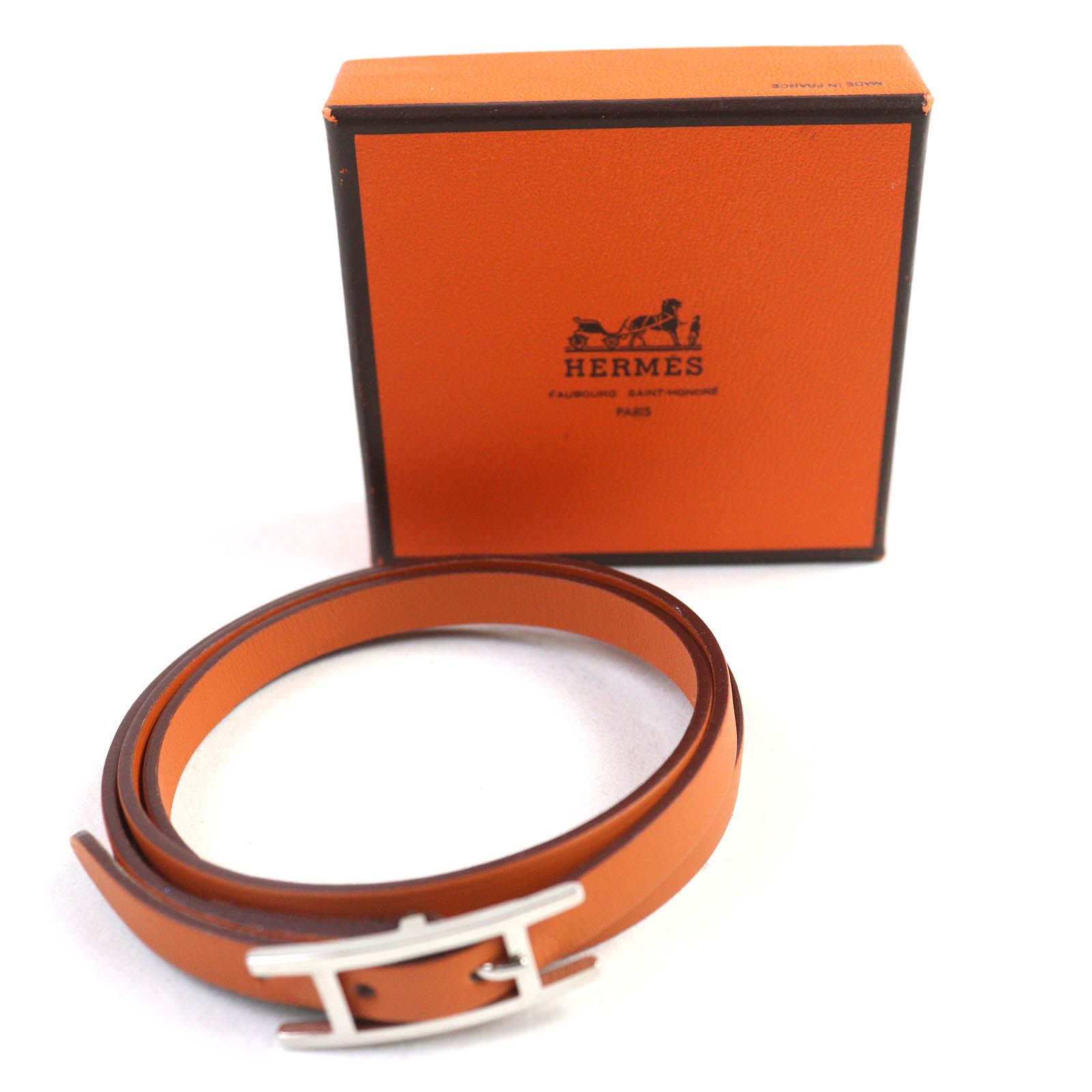 極美品△HERMES エルメス アピ3 シルバー金具 Hロゴ レザー 