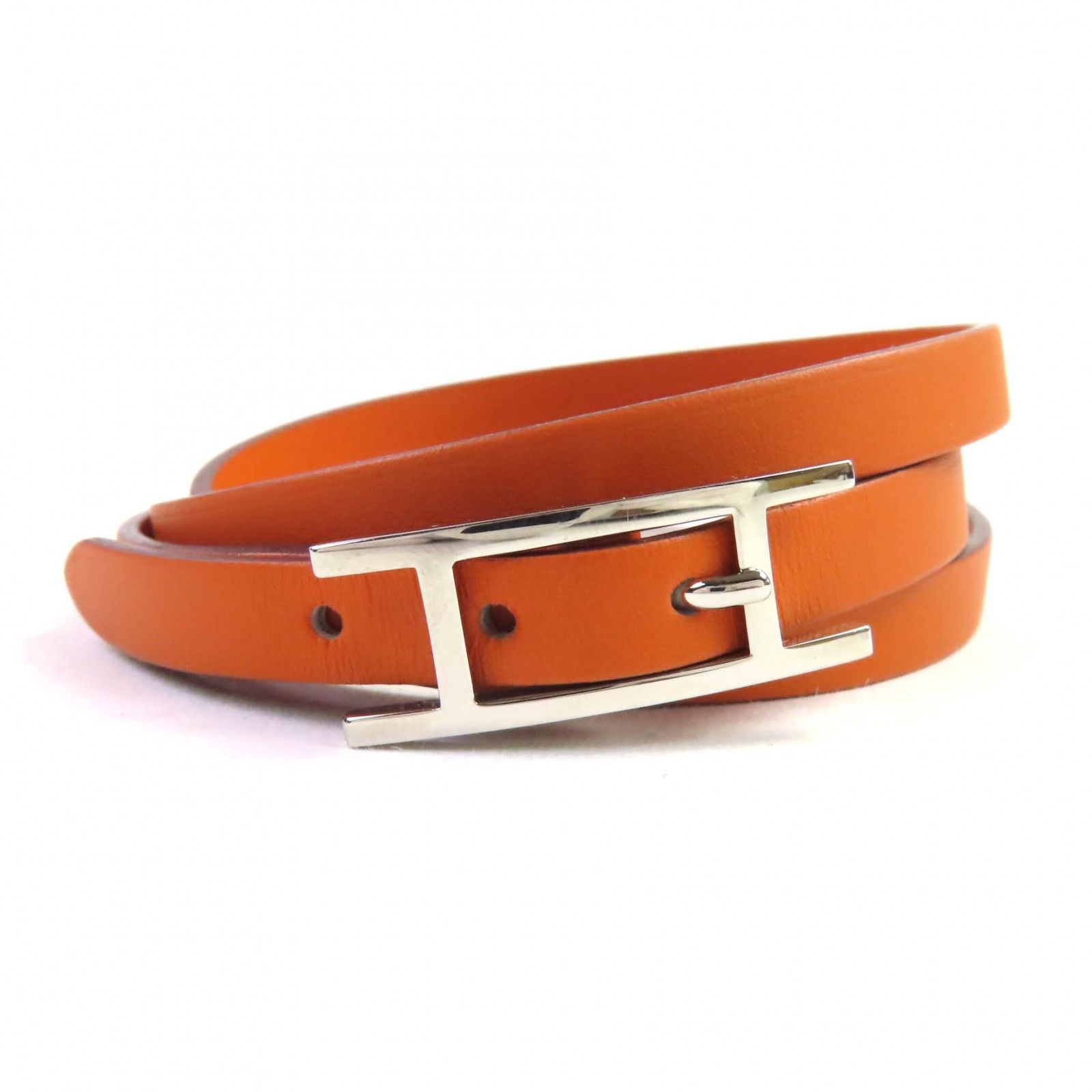 極美品△HERMES エルメス アピ3 シルバー金具 Hロゴ レザー 