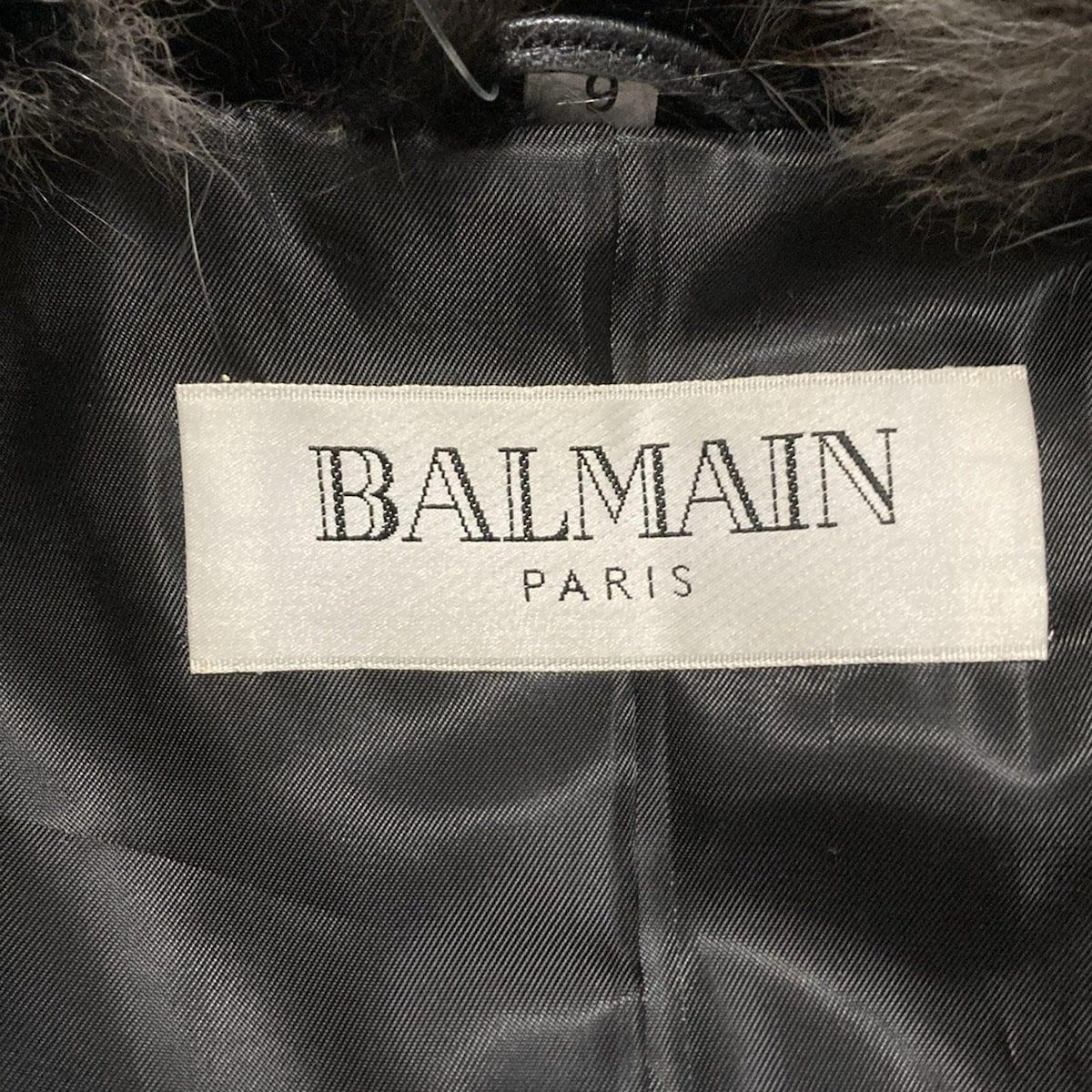 BALMAIN(バルマン) コート サイズ9 M レディース - 黒×グレー 長袖