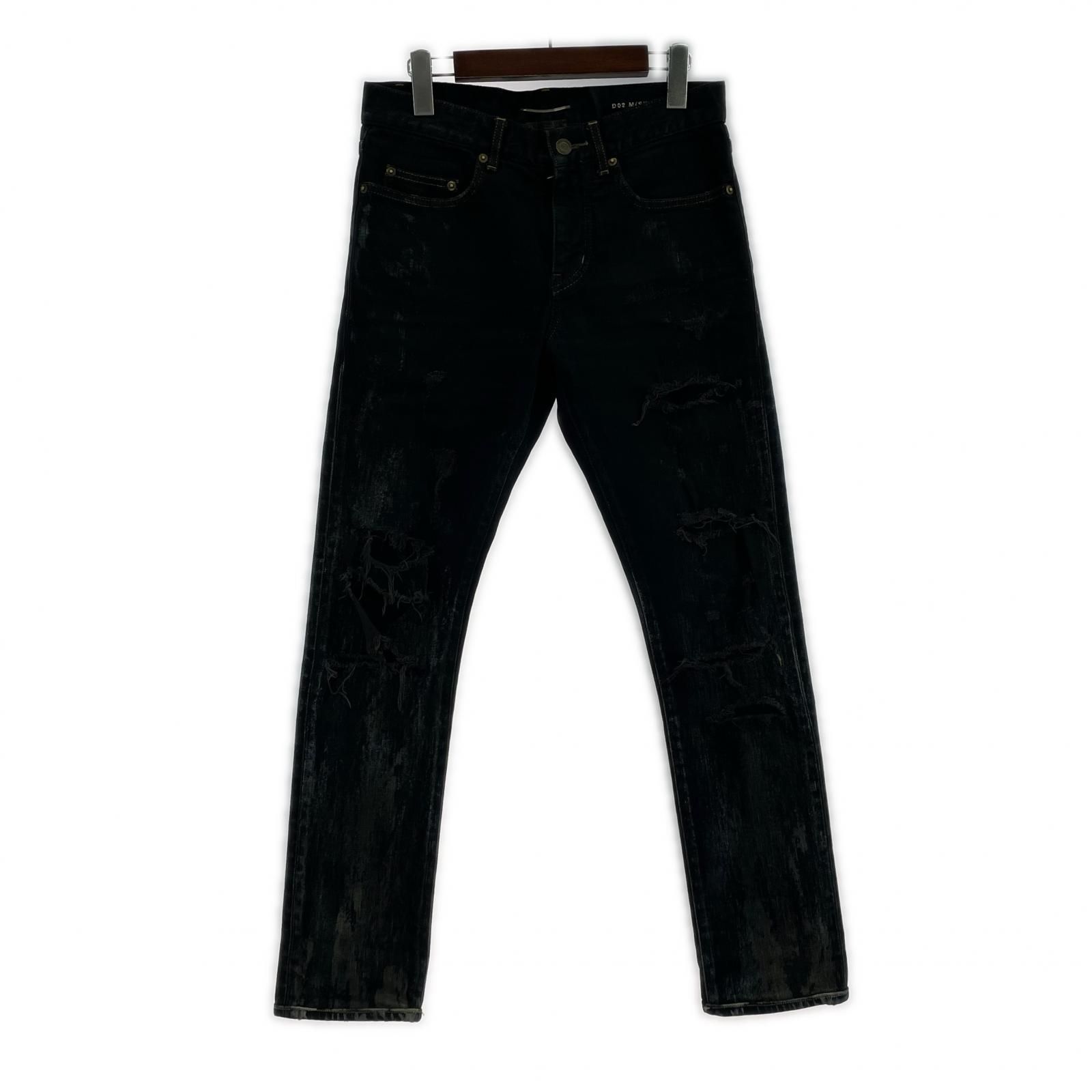 SAINT LAURENT 14AW ｴﾃﾞｨ期 Destroyed Skinny Jeans ﾌﾞﾗｯｸ