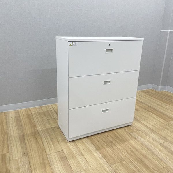 イトーキ ラテラルキャビネット 3段 シンライン400 天板付 ホワイトW