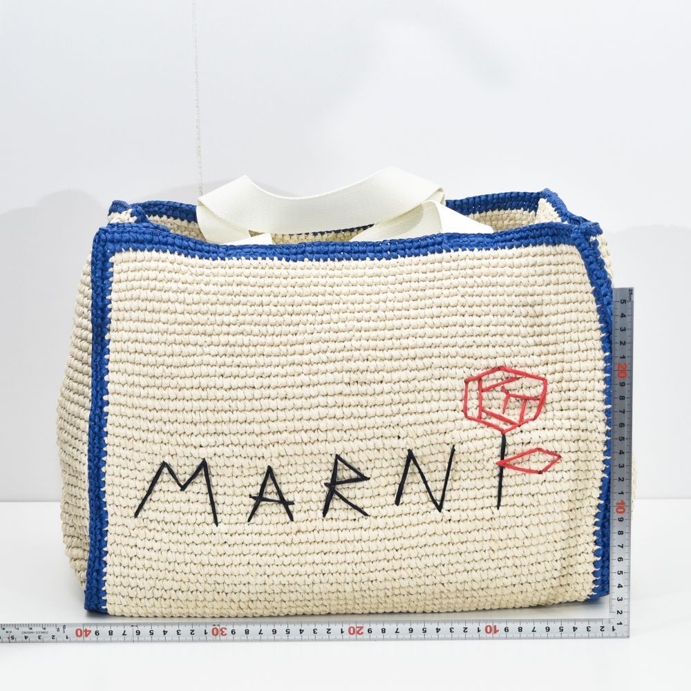 美品　MARNI マルニ ラフィア2WAYショルダーバッグ　マルニ　トートバッグ マルニ トートバッグ ショルダーバッグ レディース 2way ロゴ ラフィア