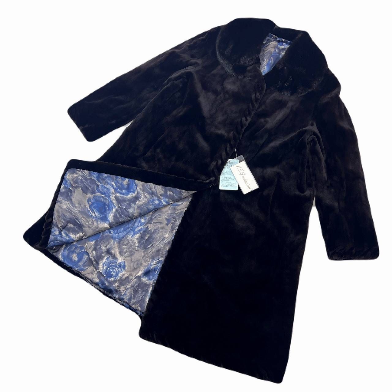 タグ付 サガミンク KSG シェアードミンク ロングコート ブラック 黒