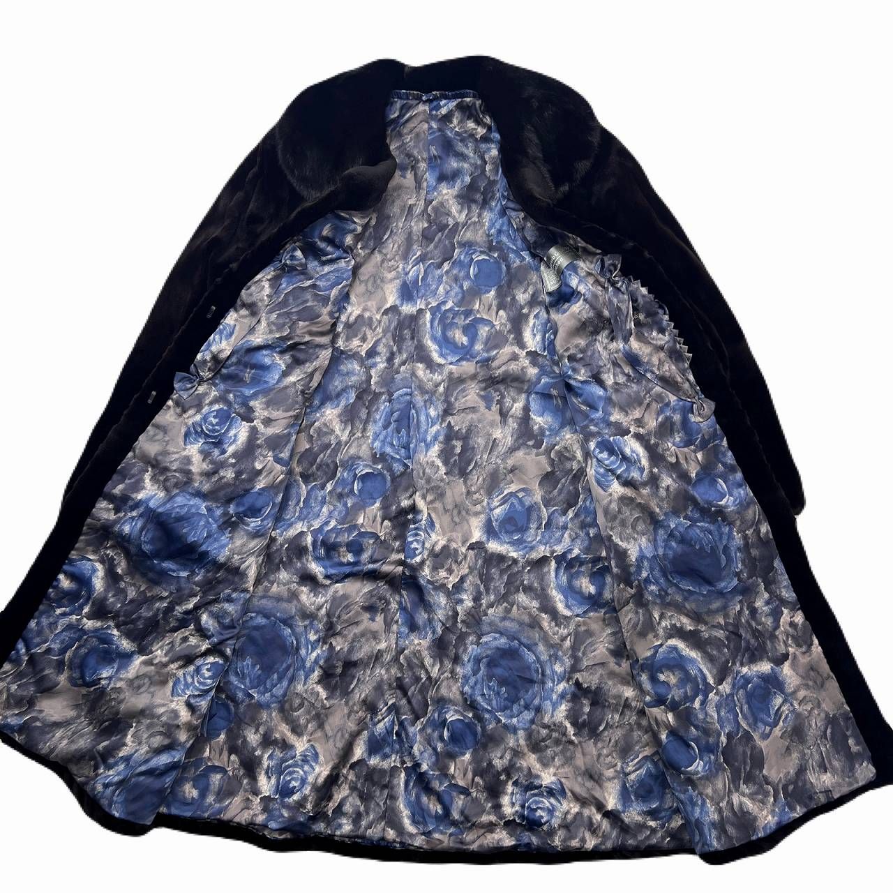 タグ付 サガミンク KSG シェアードミンク ロングコート ブラック 黒