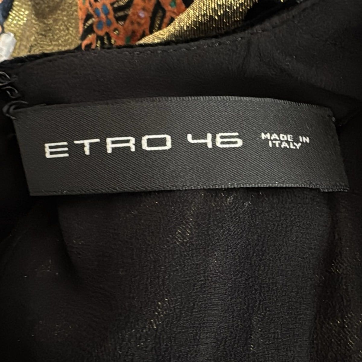 ETRO(エトロ) ワンピース サイズ46 L レディース美品 - 黒×ゴールド