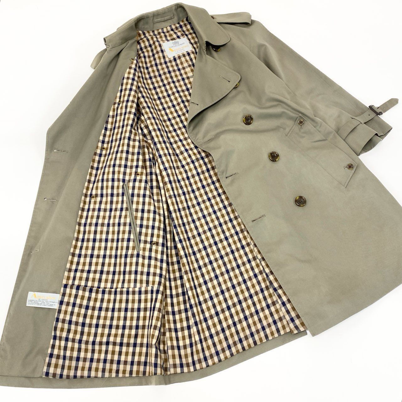 40k18 Aquascutum OF LONDON アクアスキュータム 英国製 トレンチ
