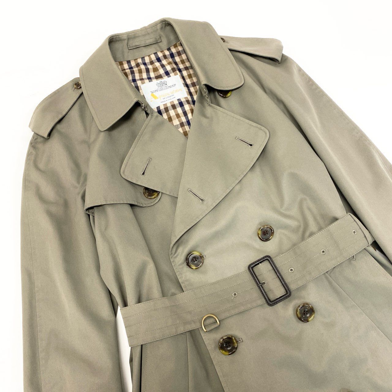 40k18 Aquascutum OF LONDON アクアスキュータム 英国製 トレンチ