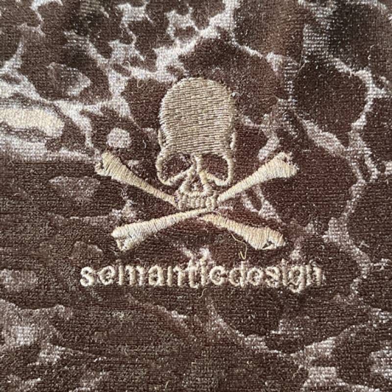 Roen Velour Python Long Sleeve Cut & Sew T-Shirt M Skull Embroider