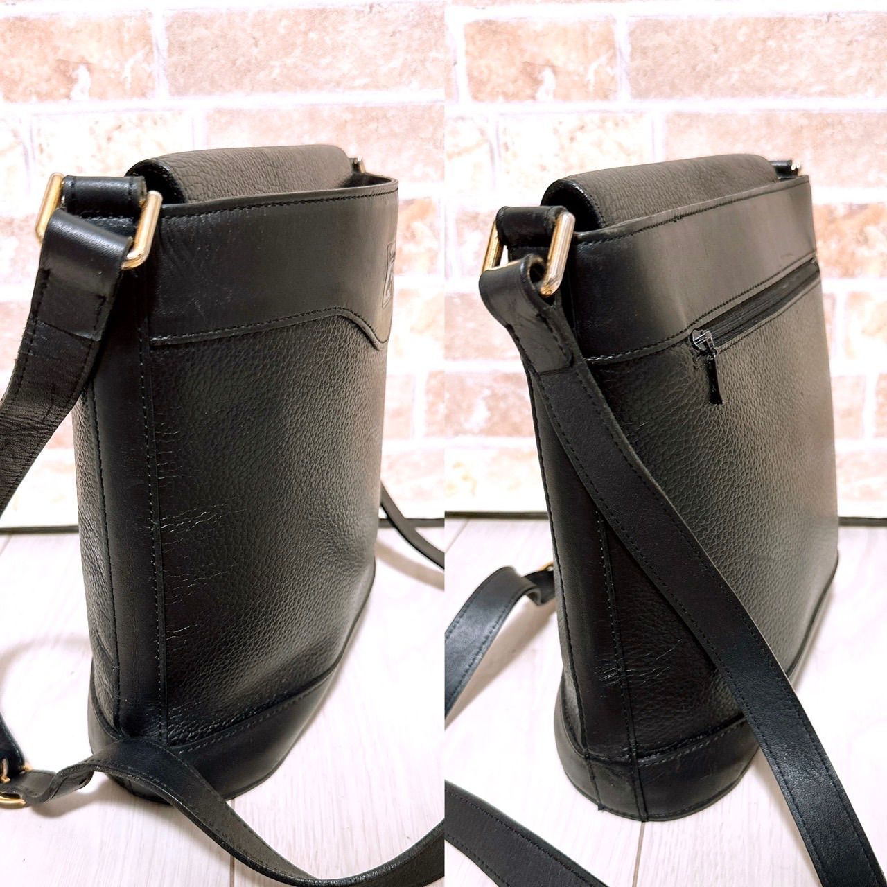 ✨美品✨ Burberrys バーバリーズ レザー ショルダーバッグ ブラック 美品)Burberrys(バーバリー)ショルダーバッグ レザー ブラック - メルカリ