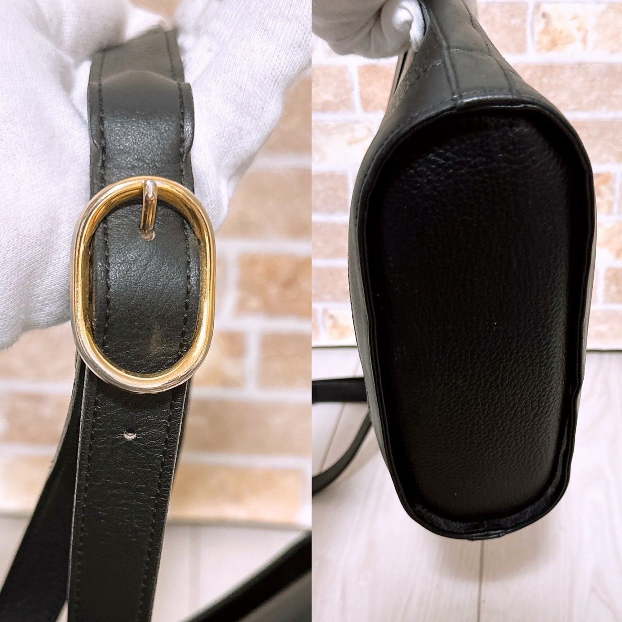 美品)Burberrys(バーバリー)ショルダーバッグ レザー ブラック - メルカリ