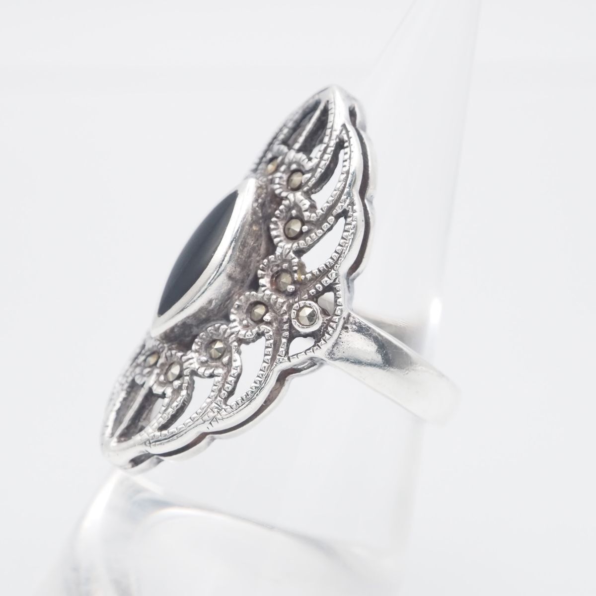 アンティークリバイバル ジュエリー オニキス マルカジット ヴィンテージ オニキス マーカサイト マルカジット ネックレス