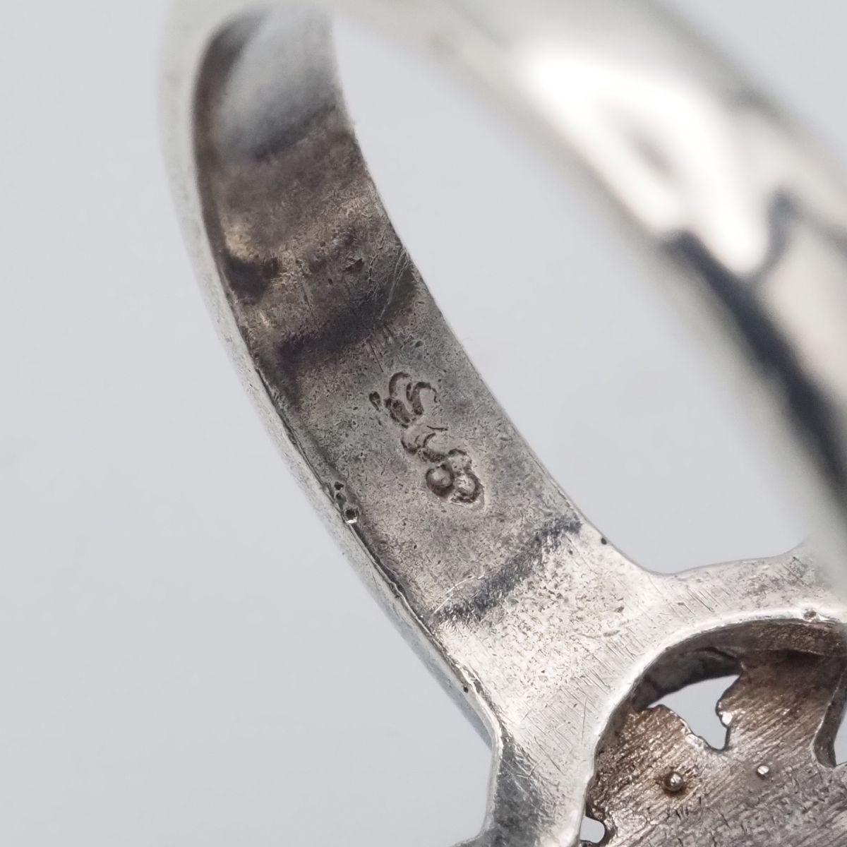 J104 オニキス風 マーカサイト マルカジット 925刻印 リング 大ぶり