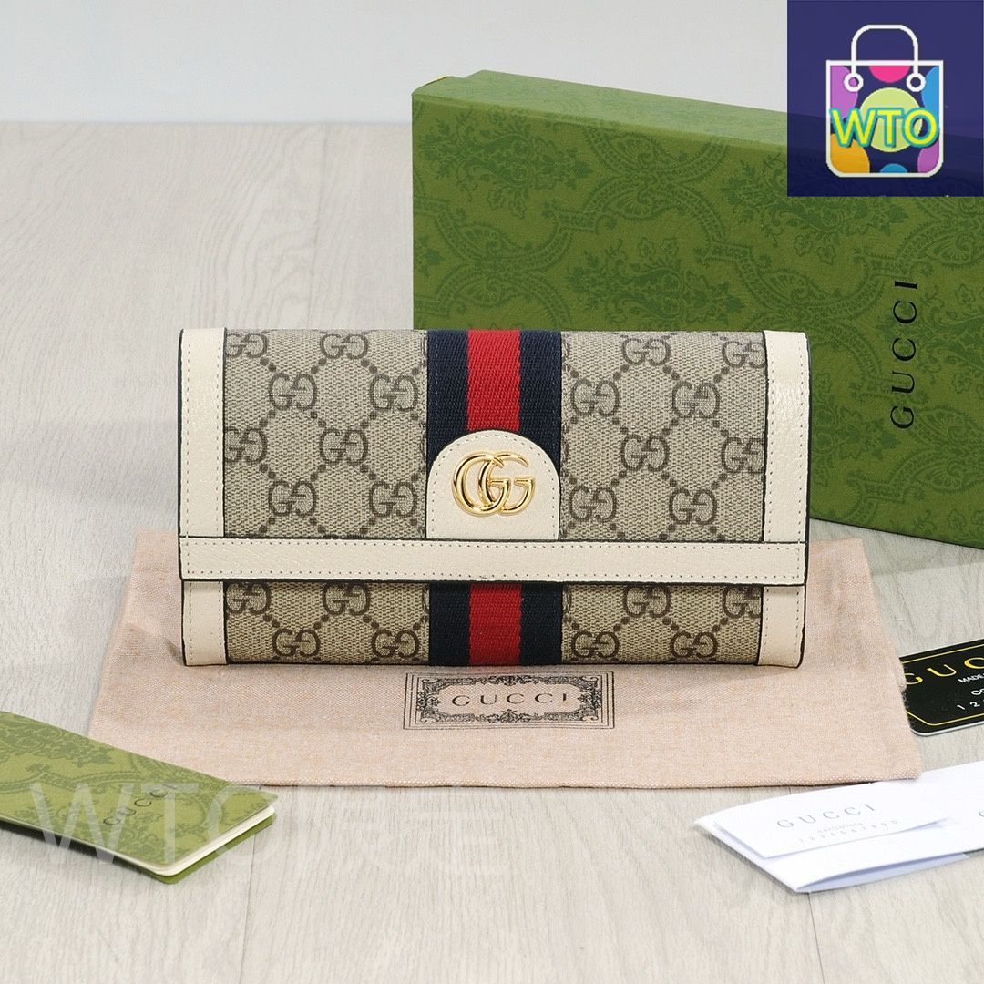 【極美品・付属品完備✨】グッチ 折り財布 オフィディア GGスプリーム PVC GG GUCCI / グッチ GGスプリーム オフィディア シェリー 二つ折り財布