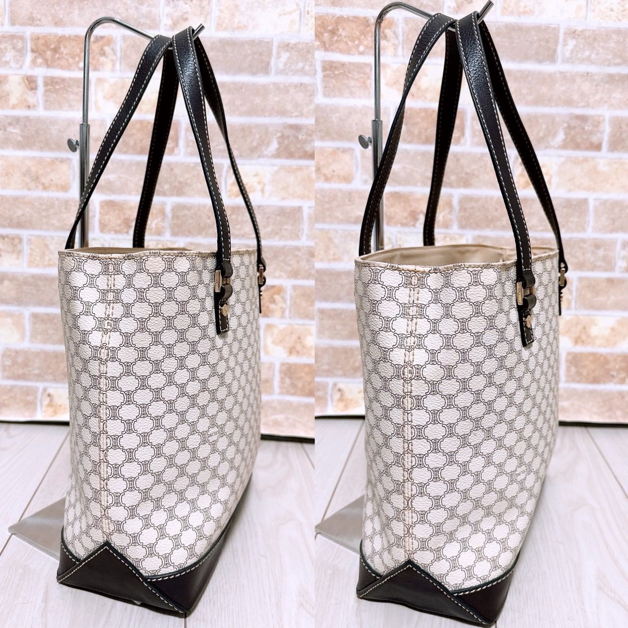 美品) CELINE(セリーヌ)トートバッグ PVC マカダム柄 - メルカリ