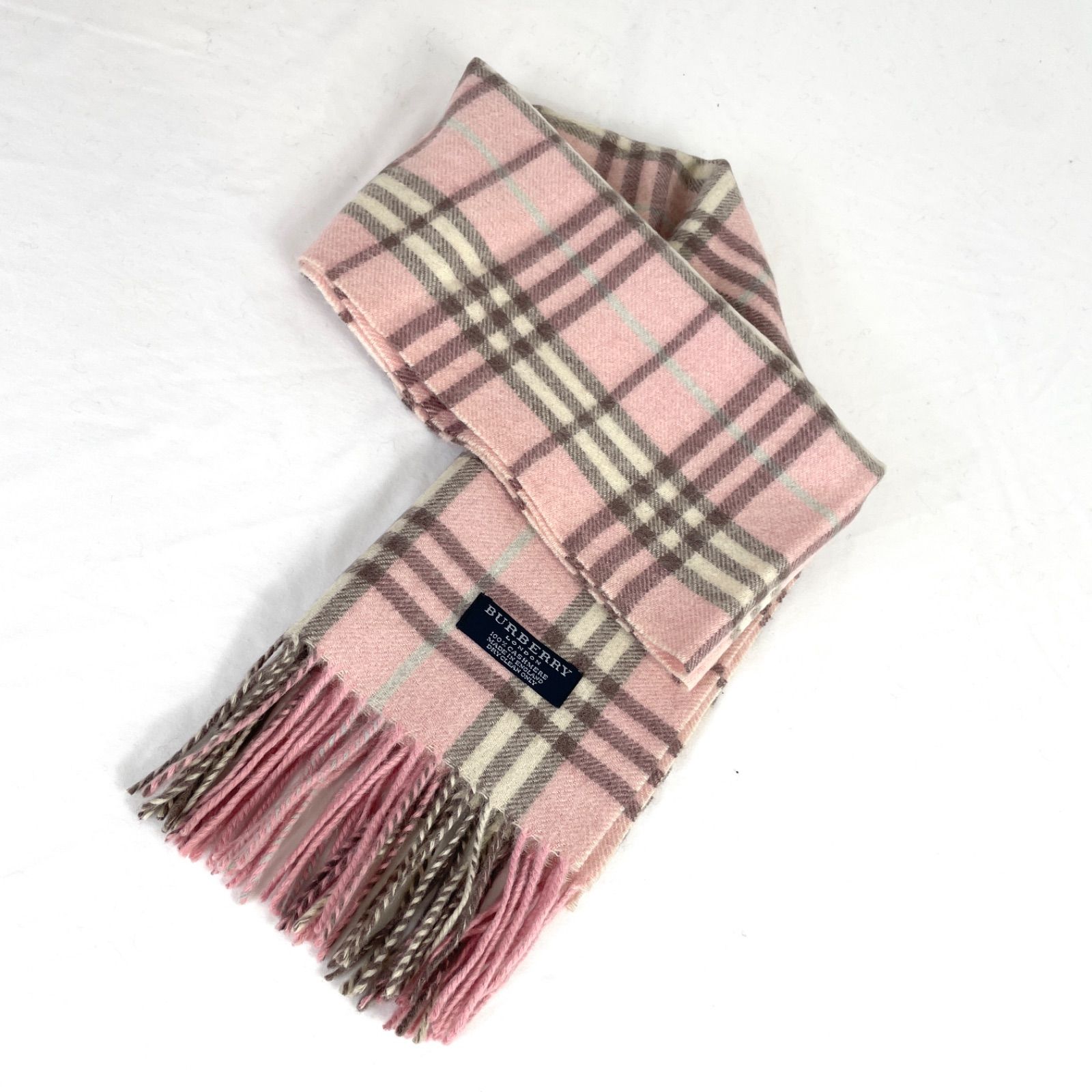 t2059 バーバリーロンドン マフラー チェック カシミア100