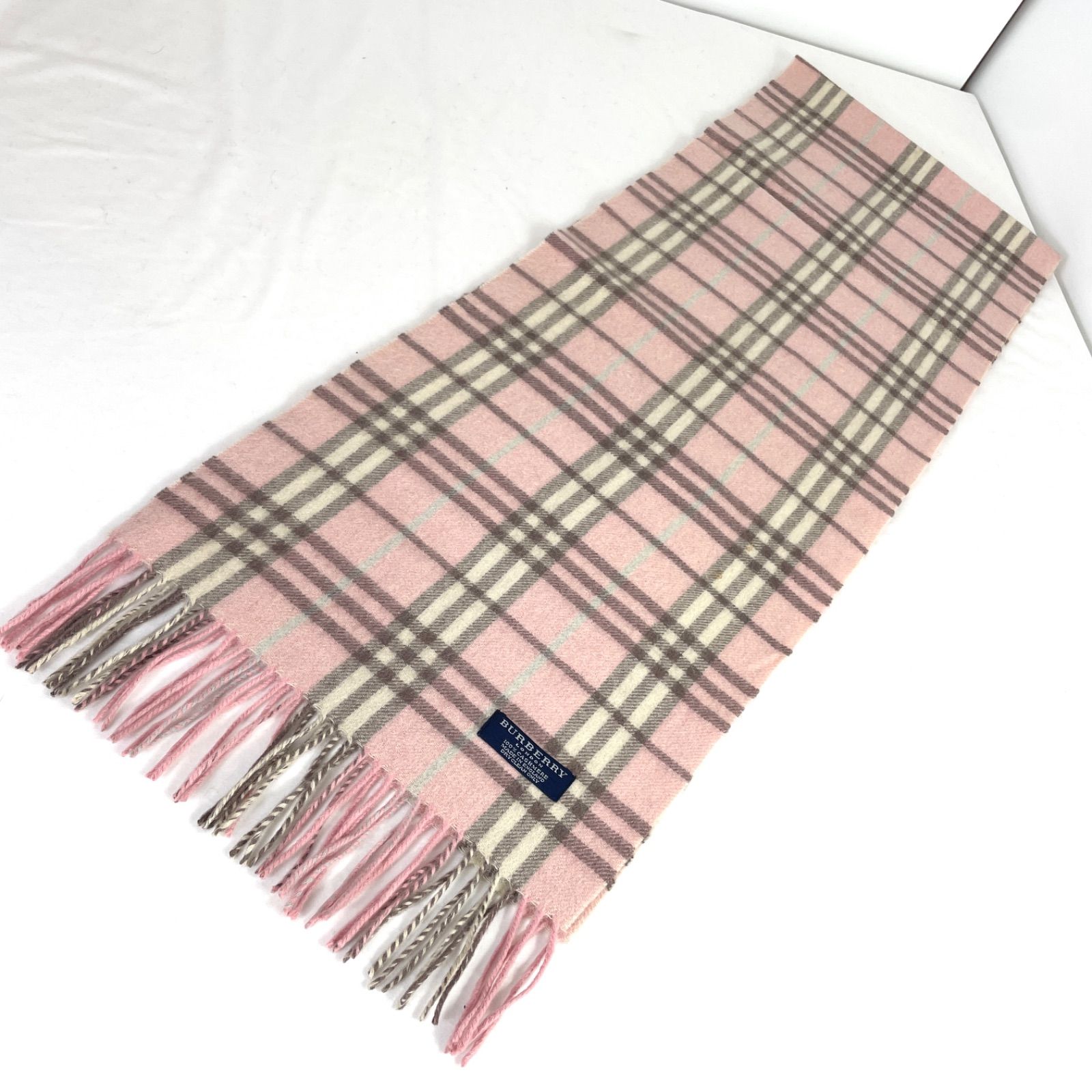 t2059 バーバリーロンドン マフラー チェック カシミア100