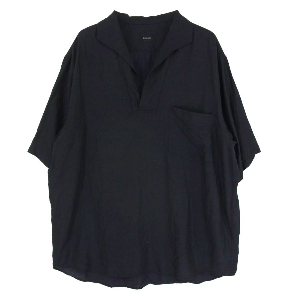 COMOLI コモリ 22SS V01-02023 ウール シルク 半袖 スキッパーシャツ 