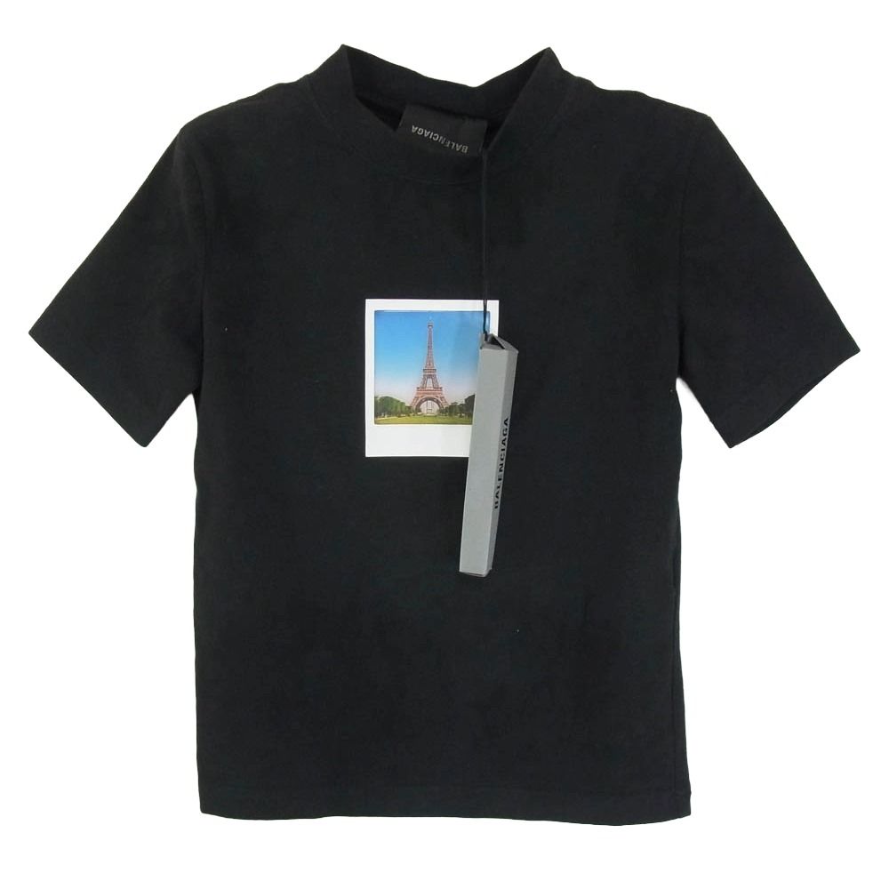 BALENCIAGA - BALENCIAGA バレンシアガ 23SS ポラロイド パリスタワー半袖Tシャツ レディース ブラック 745019 TOVC7 BALENCIAGA バレンシアガ 23SS 745019 TOVC7 POLAROID PARIS BY DAY