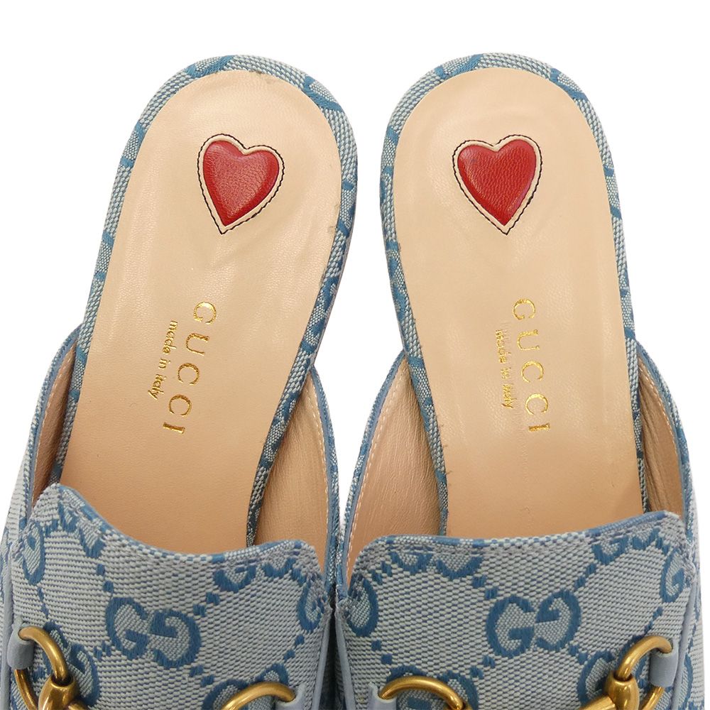 GUCCI グッチ 423514 GG ホースビット デニムキャンバス ミュール