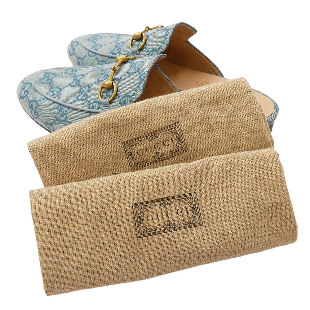 GUCCI グッチ 423514 GG ホースビット デニムキャンバス ミュール