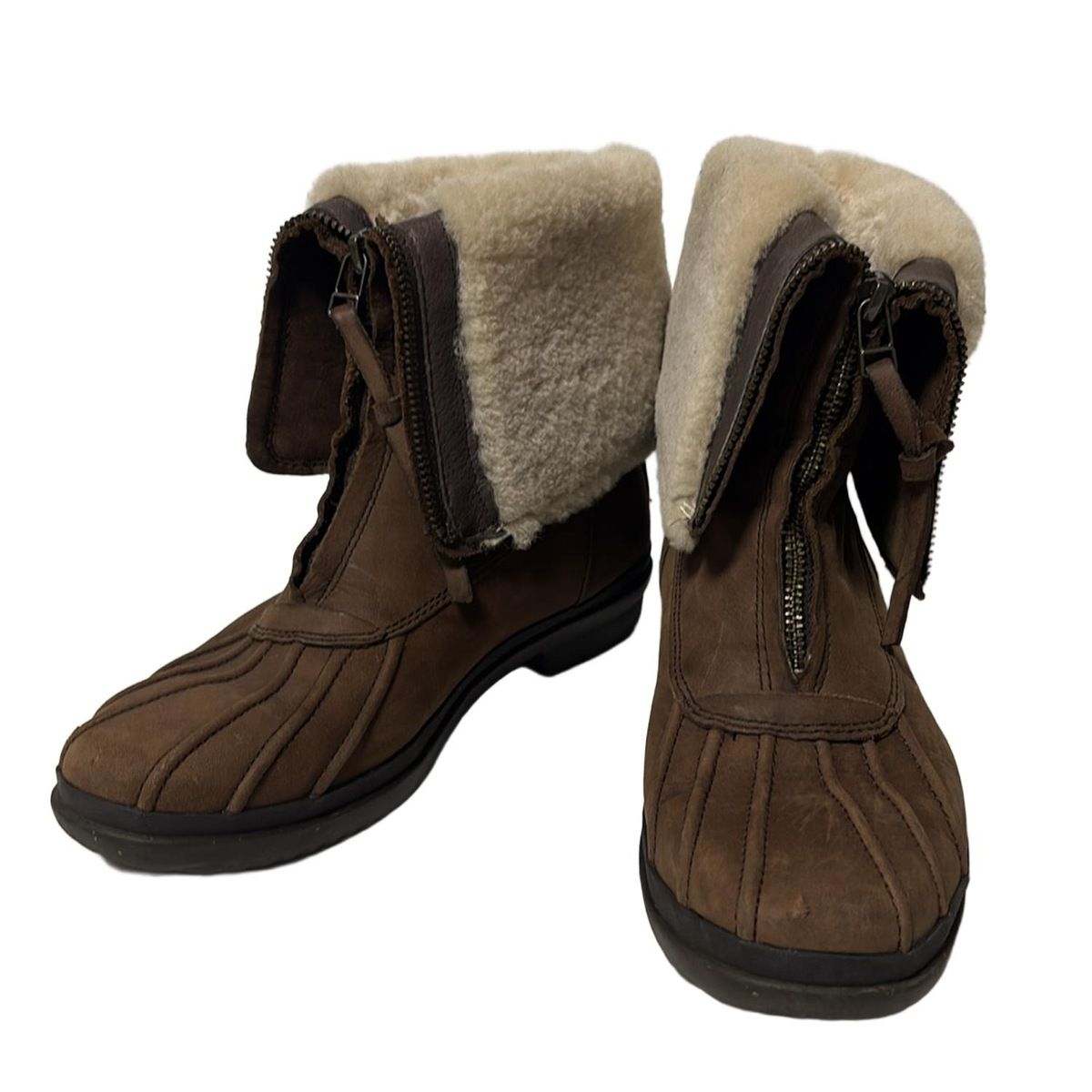 UGG ダークブラウン ムートンブーツ 厚底ダークブラウンムートンブーツ