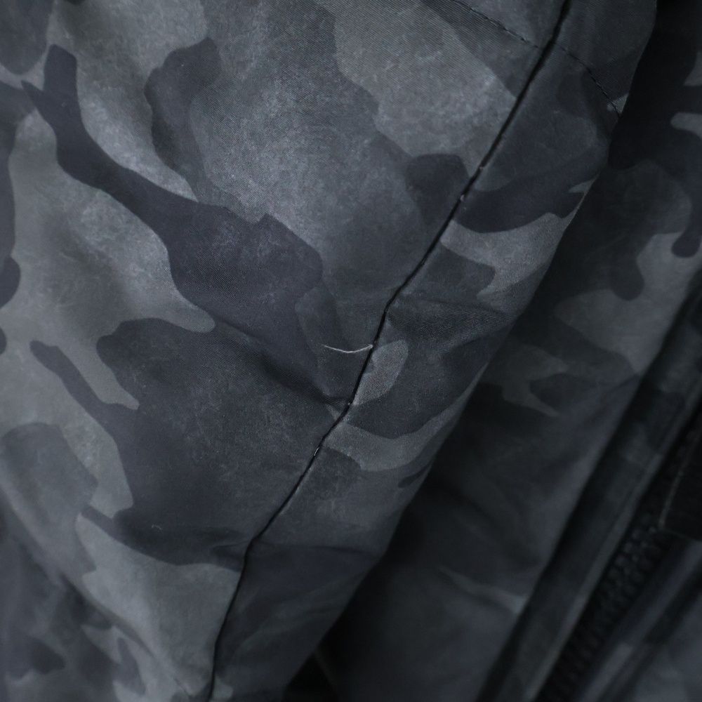 nano universe 西川ダウン リモンタ 迷彩 ブラックダウンジャケット ナノユニバース×西川ダウン コラボ Lサイズ メンズ 黒 迷彩 ダウン