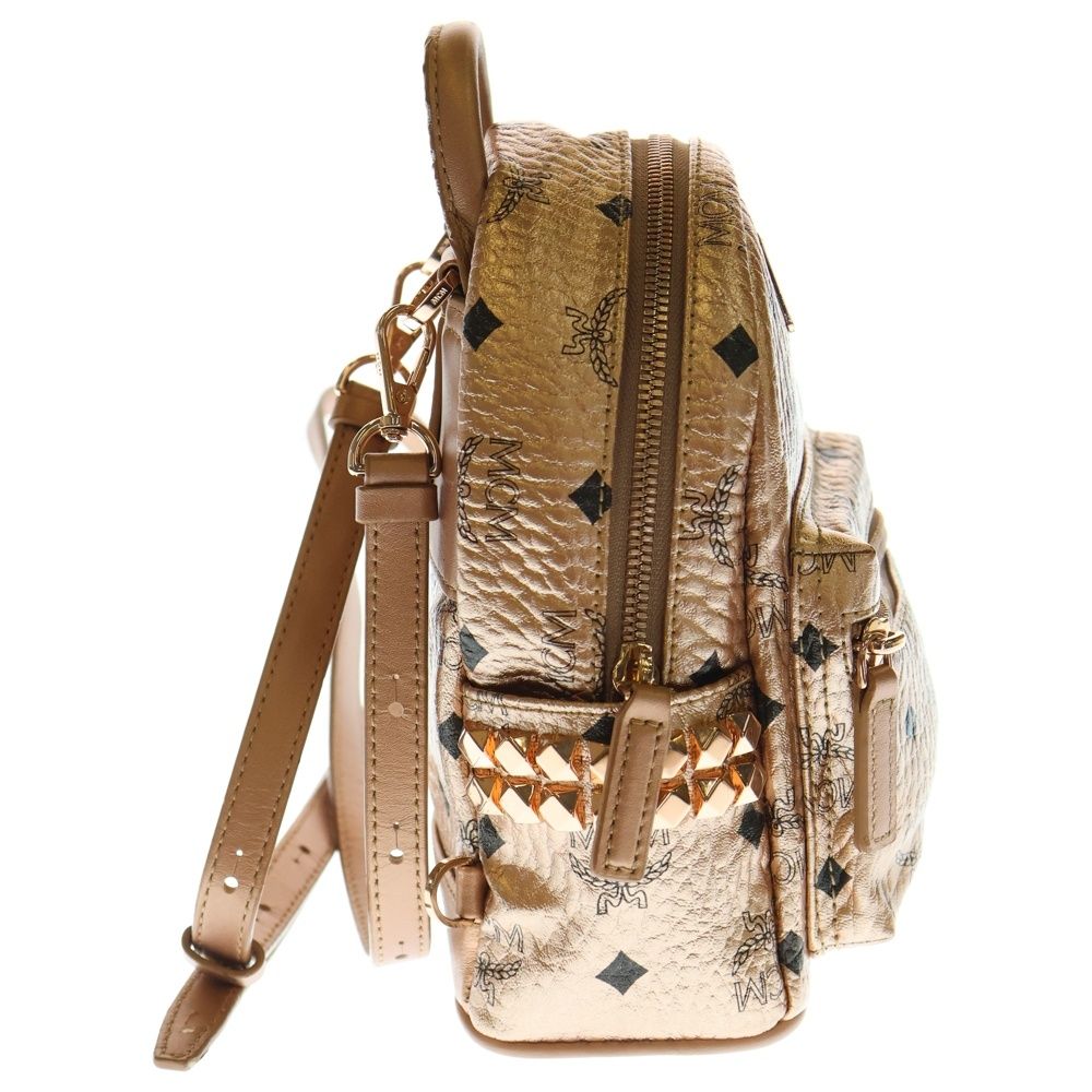 MCM (エム シー エム) ミニリュック スタッズ ヴィセトスロゴプレート