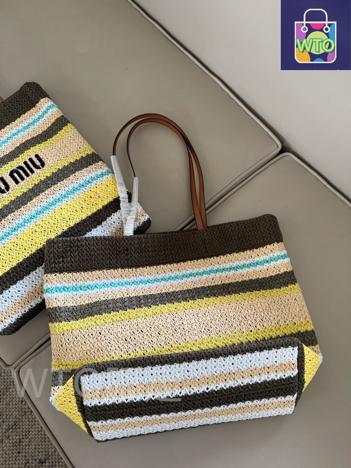 今日特価】Miu Miu ミュウミュウ クロシェット トートバッグ カラフル