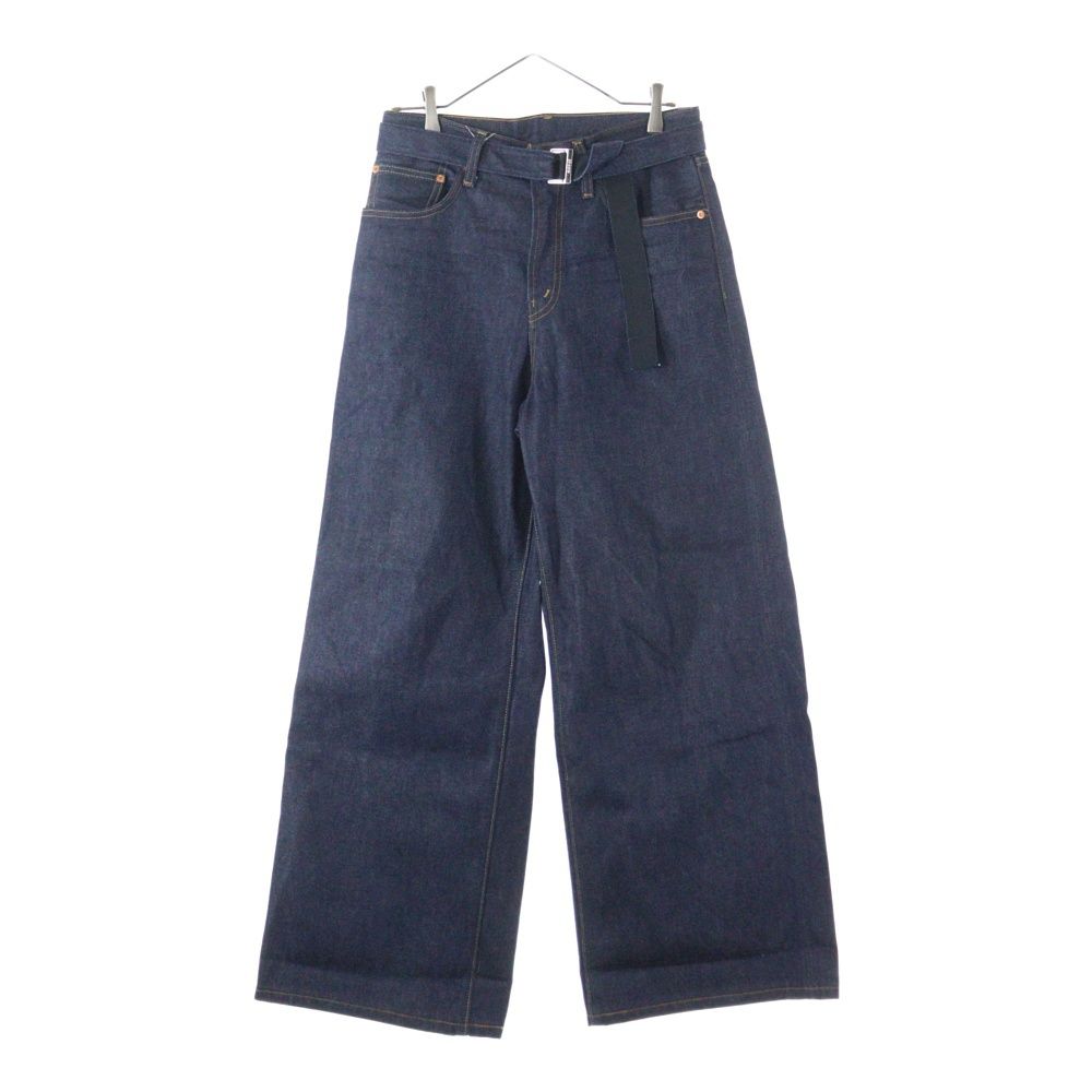 sacai サカイ ベルテッド デニムパンツ ジーンズ インディゴ M sacai(サカイ) ベルテッドフレアデニムパンツ24-07290 24-07290