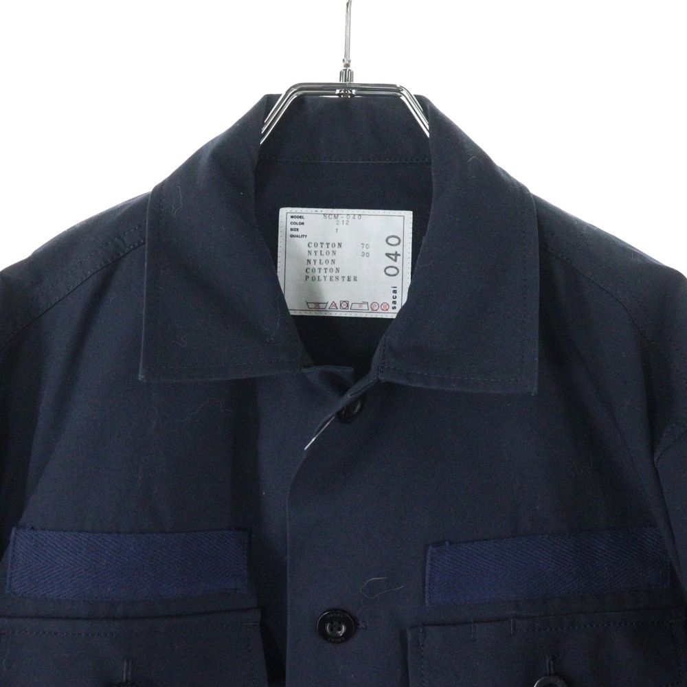 sacai / 長袖シャツ/2/コットン/BLK/ＳＣＭ-040 Sacai (サカイ) Cotton Oxford Nylon Twill Shirt コットン
