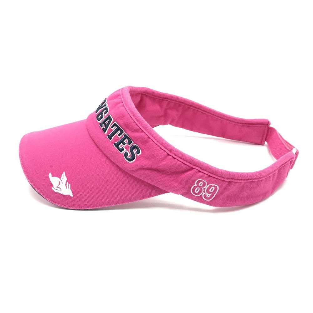 パーリーゲイツ サンバイザー ピンク×ネイビー 立体ロゴ刺しゅう M