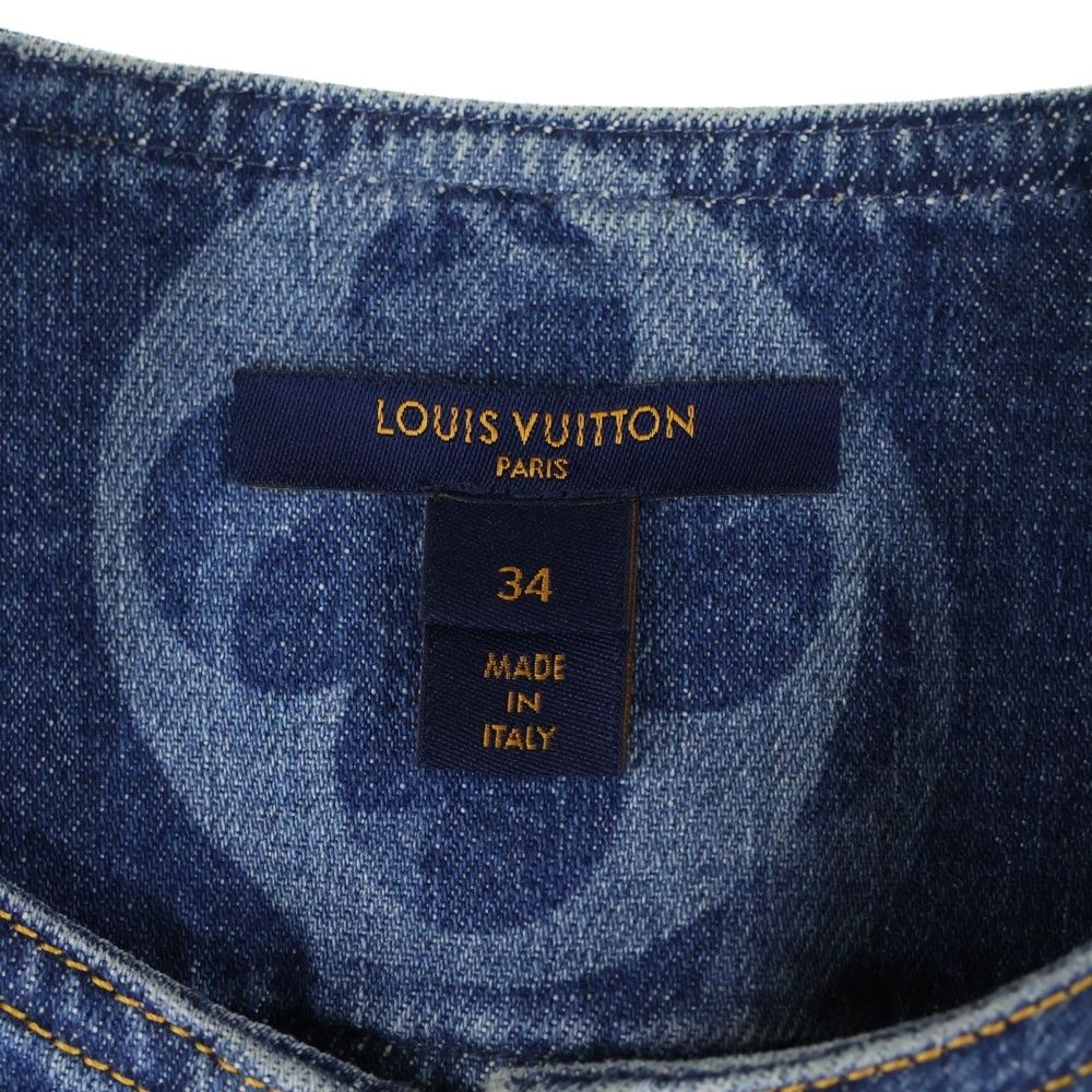 Louis Vuitton モノグラム柄 デニム ワンピース ノーカラー LOUIS VUITTON 美品◎LOUIS ルイヴィトン 21SS ジャイアントモノグラム