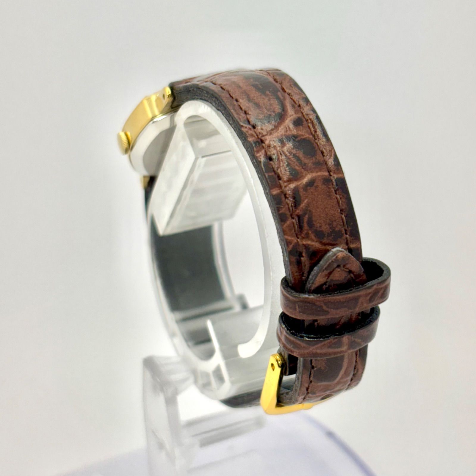 新品電池】 SEIKO メンズ 腕時計 オクタゴン ゴールド 新品ベルト かと