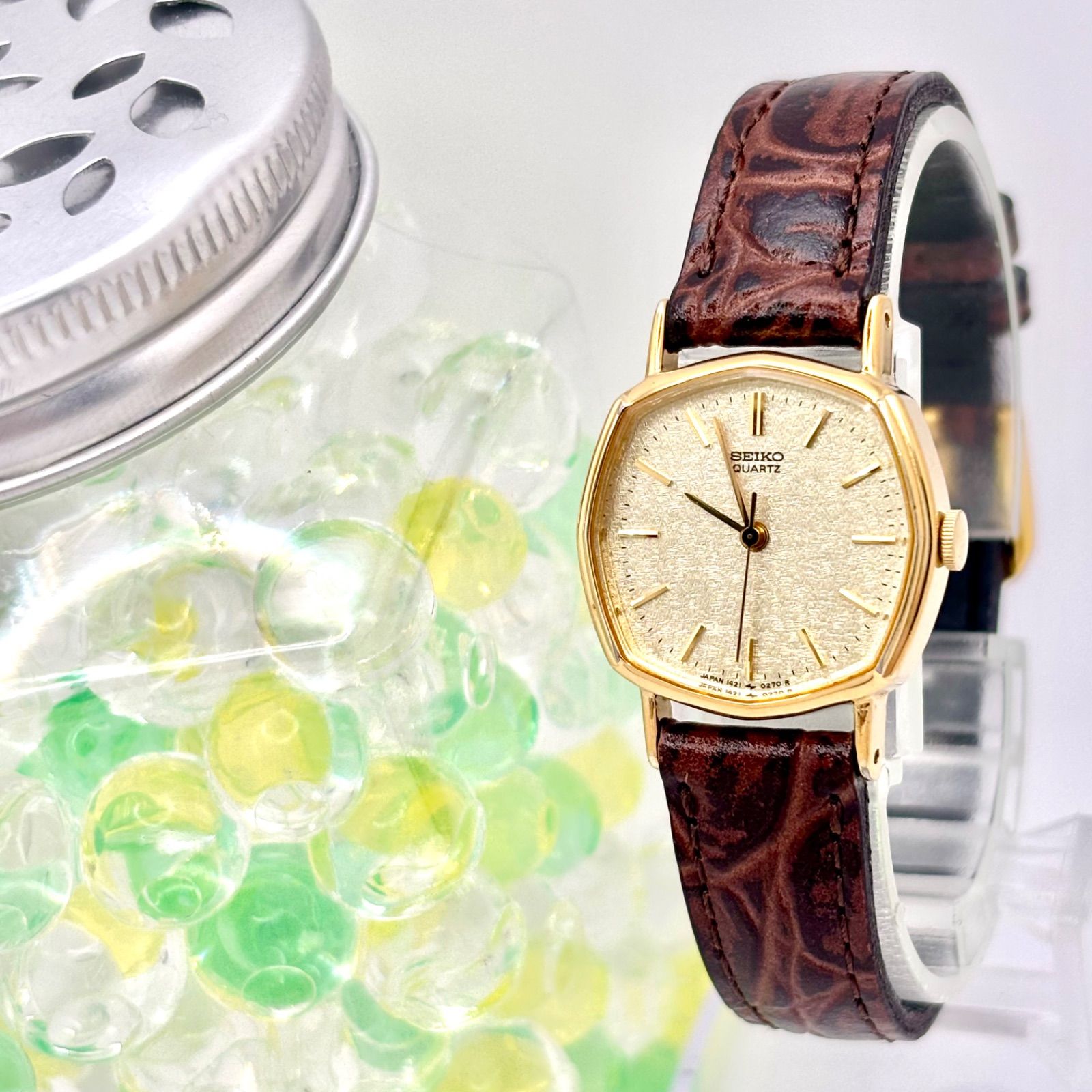 新品電池】SEIKO セイコー レディース 腕時計 ゴールド オクタゴン