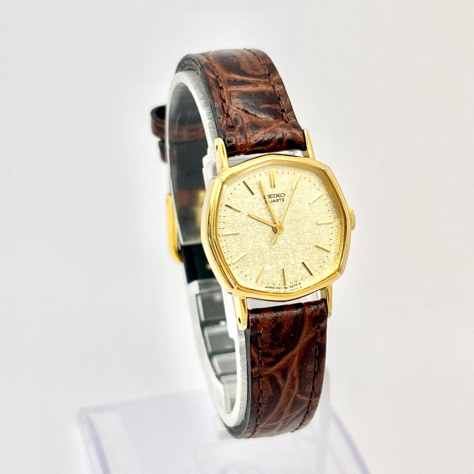 【新品電池】SEIKO ゴールド レディース 腕時計　カラーストーン　クォーツ 新品電池】SEIKO セイコー レディース 腕時計 ゴールド オクタゴン