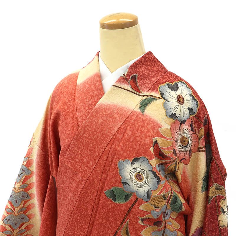 振袖 単品 販売 成人式 晴れ着 レディース 正絹 薄朱 辻が花 豪華 身丈