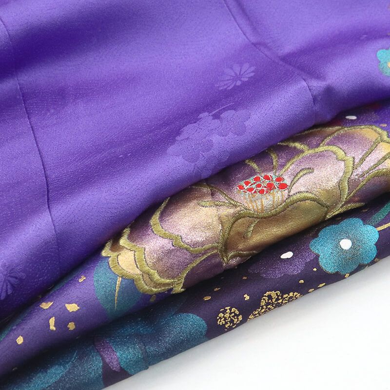 振袖 単品 販売 成人式 晴れ着 レディース 正絹 紫 花柄 身丈165.5cm