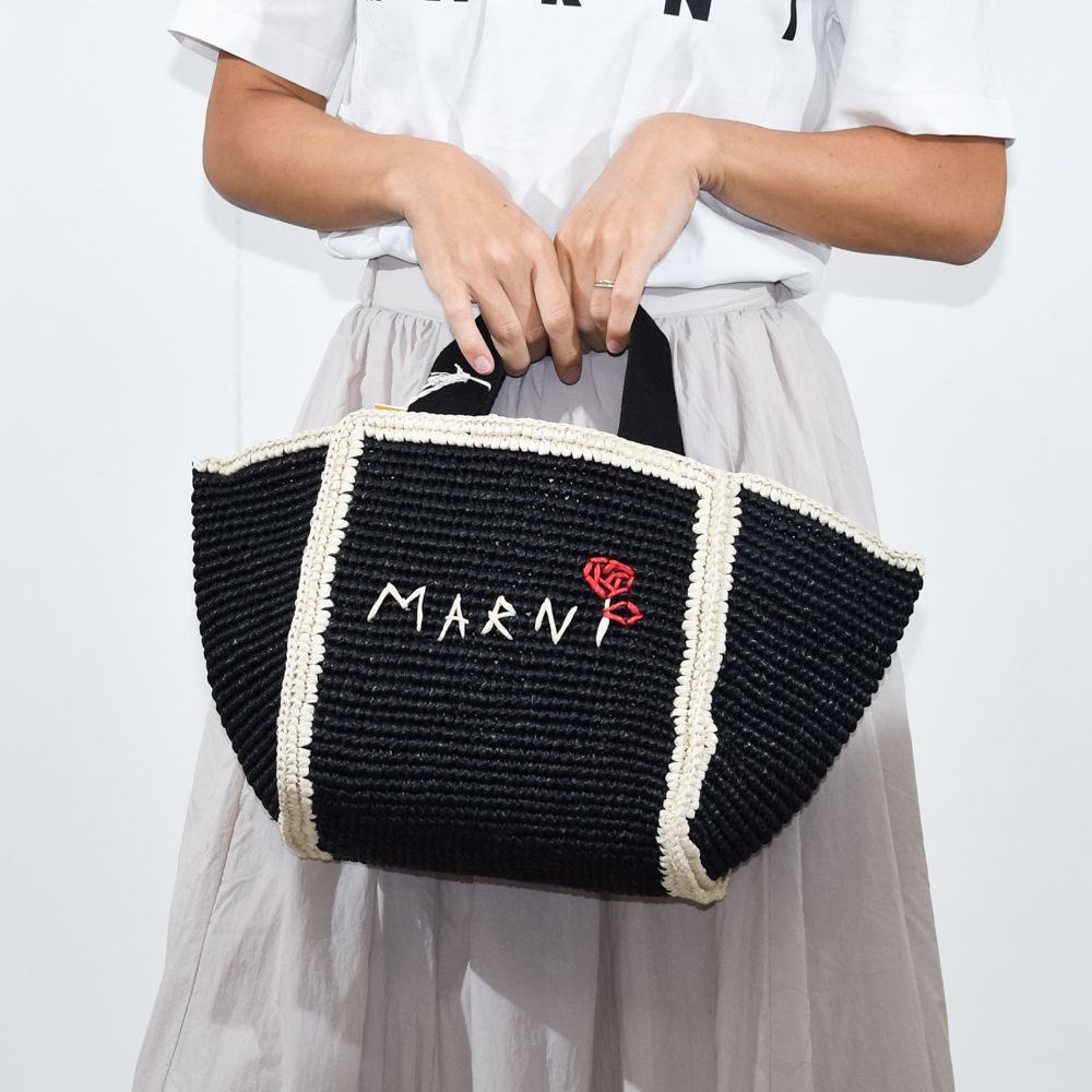 マルニ トートバッグ ショルダーバッグ レディース 2way ロゴ ラフィア
