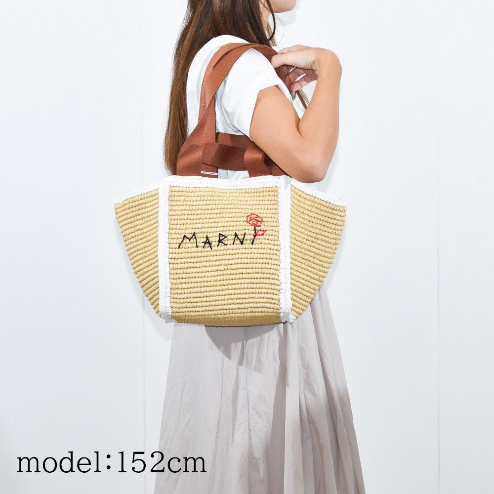 マルニ トートバッグ ショルダーバッグ レディース 2way ロゴ ラフィア