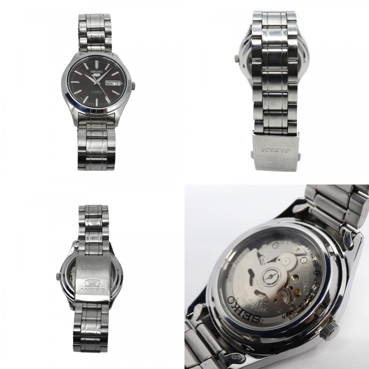 自動巻き SEIKO ヴィンテージ 0 - 稼働品 セイコー5 ブラウンレザー