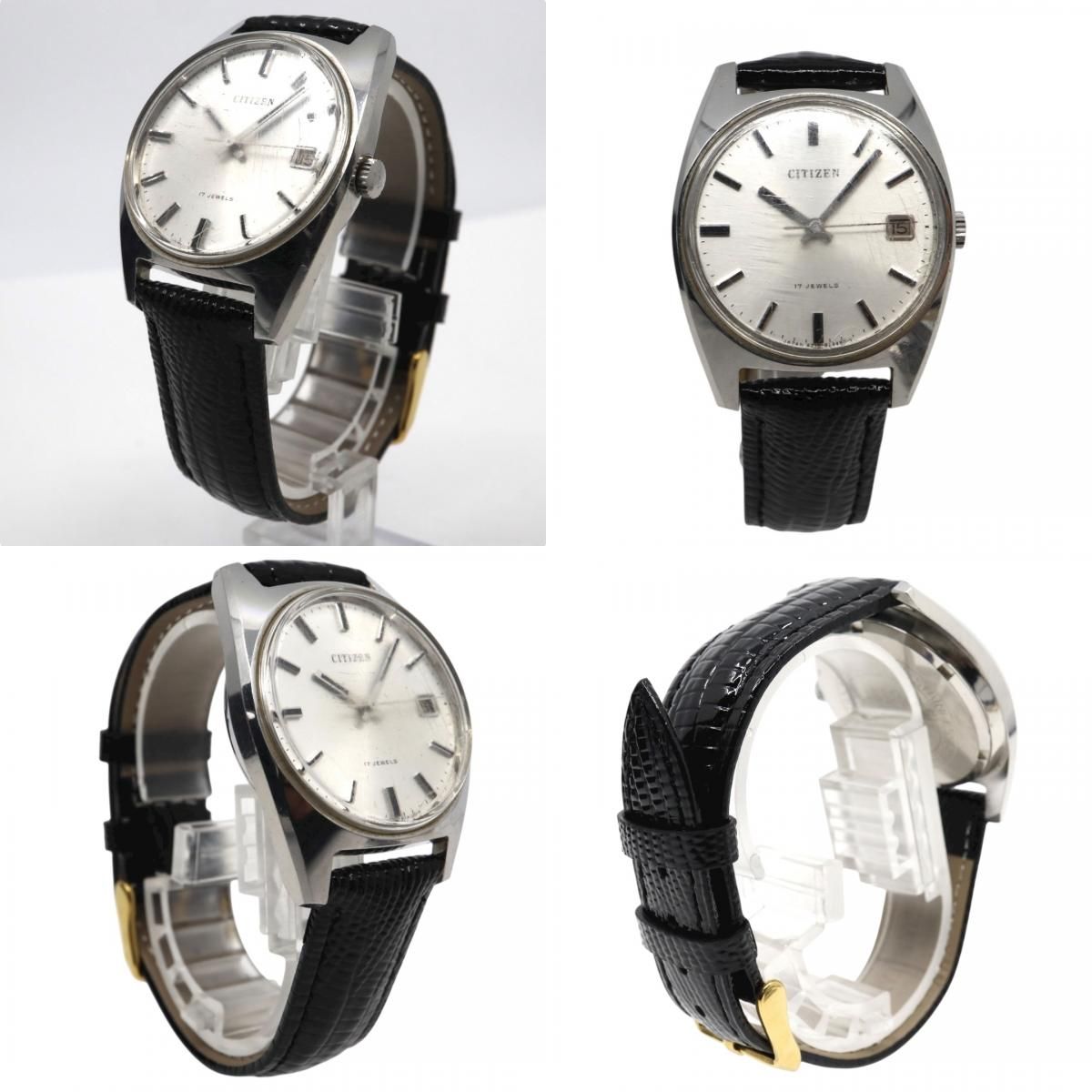 美品】CITIZEN 手巻き 17JEWELS ヴィンテージ デイト付き メンズ  